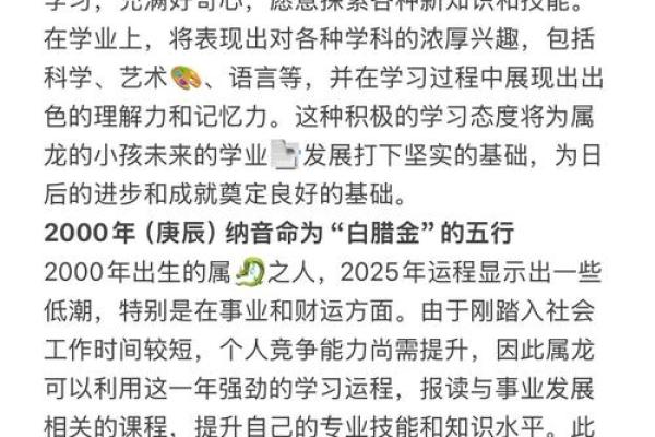 2000年属龙的人命运解析：运势、性格与生活态度