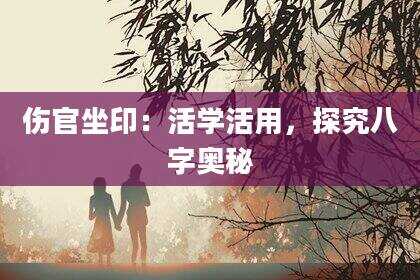 伤官坐印:活学活用,探究八字奥秘