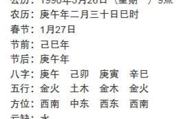 解析1990年土命的五行缺失与人生运势的关系