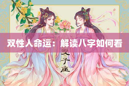 双性人命运:解读八字如何看