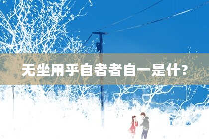 无坐用乎自者者自一是什?